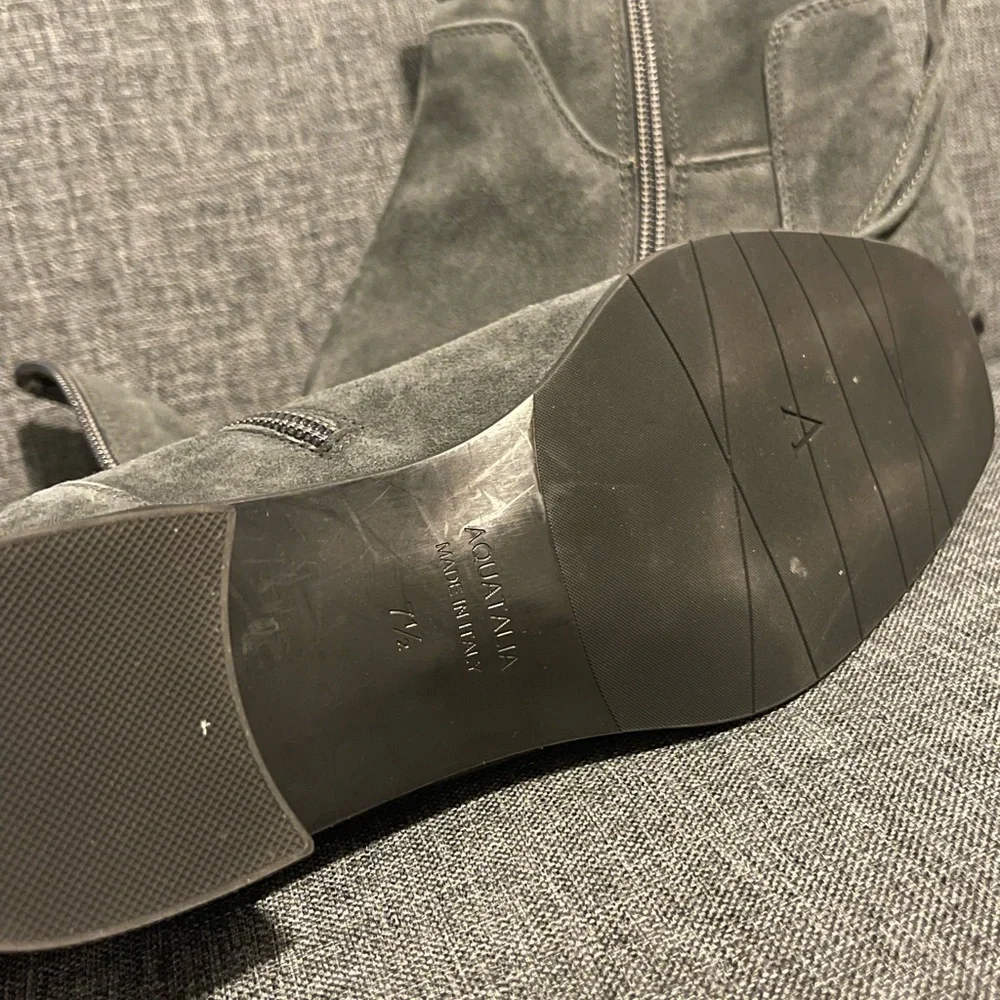 Aquatalia Lisa Weatherproof Suede Slouch Boots - Picture 9 of 9